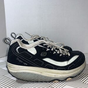 Skechers Shape Ups Womens 9.5 Toning Fitness Athletic Sneakers Black White 11809